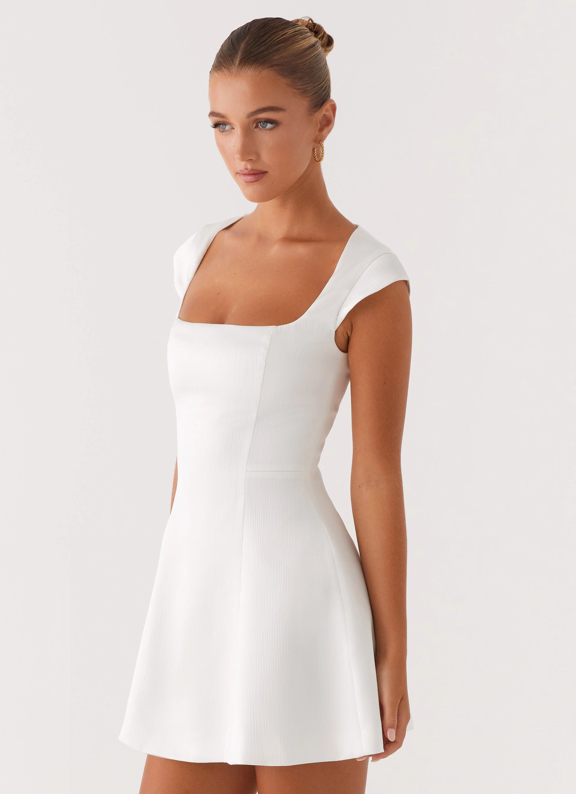 Street Style Designer Inspired Maryjane Mini Dress - White