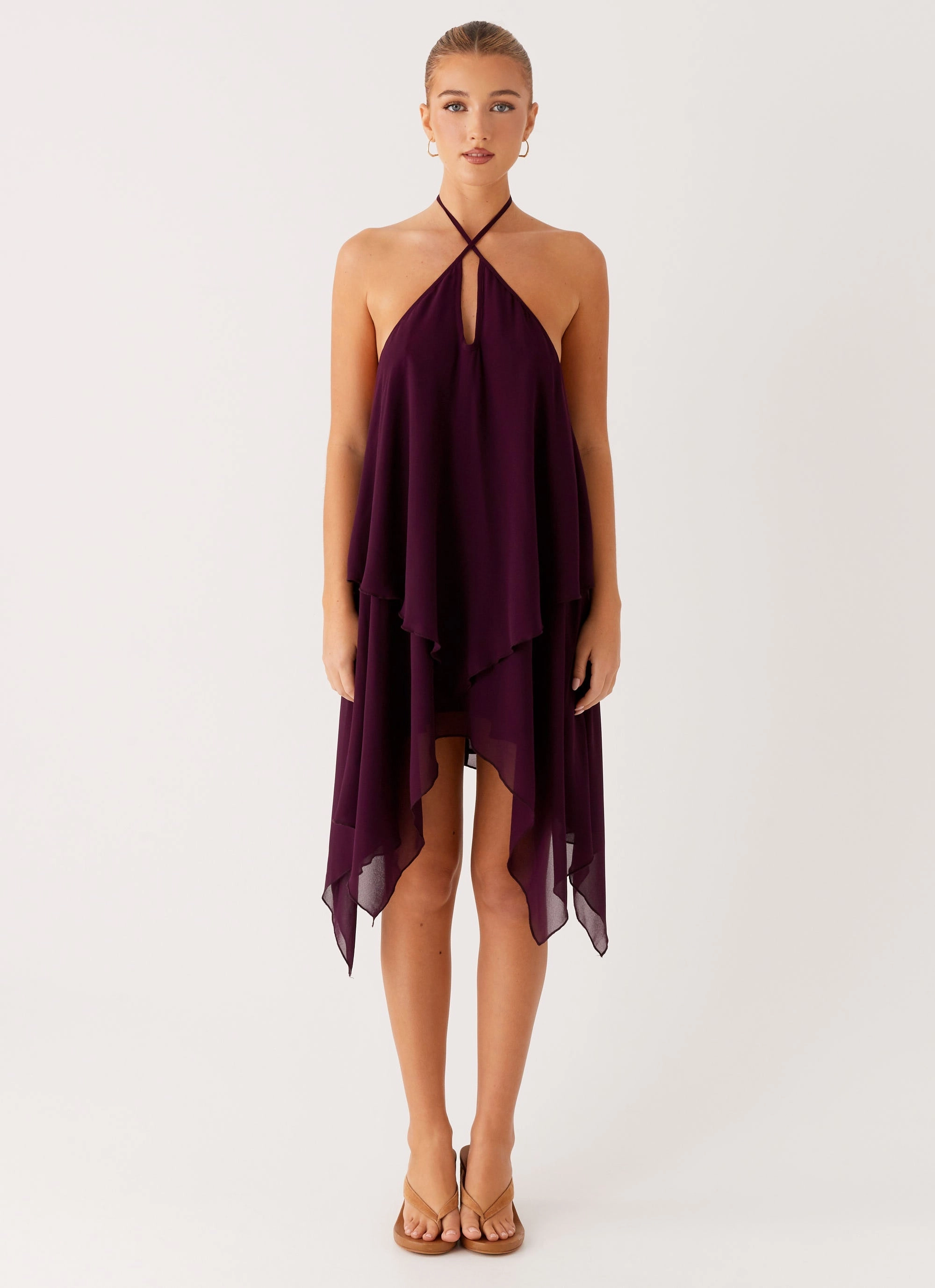 Dalenti Midi Dress - Plum Light Fabrication