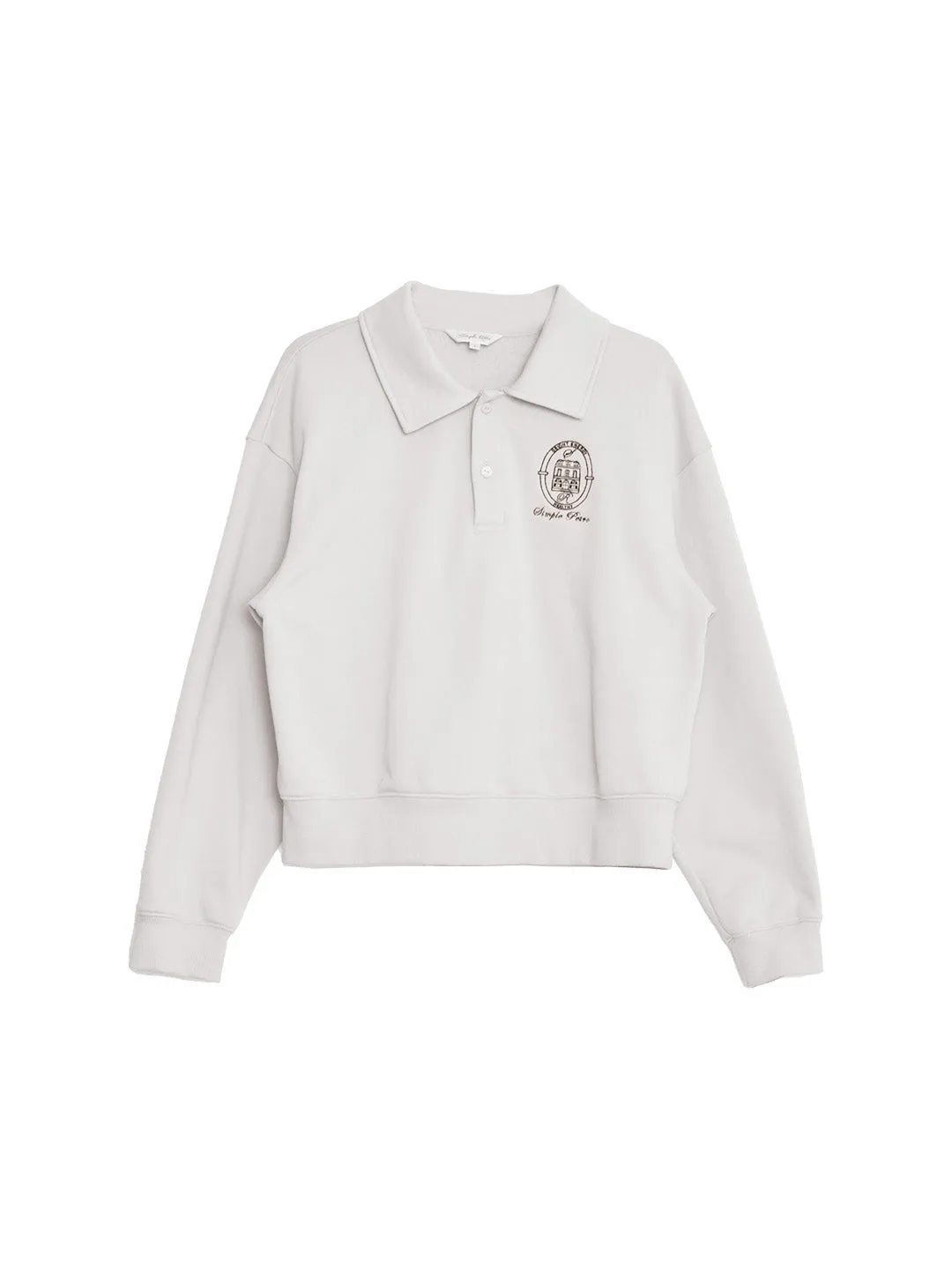 Four Way Stretch Fabric Daleyza Polo Collar 100% Cotton Sweatshirt
