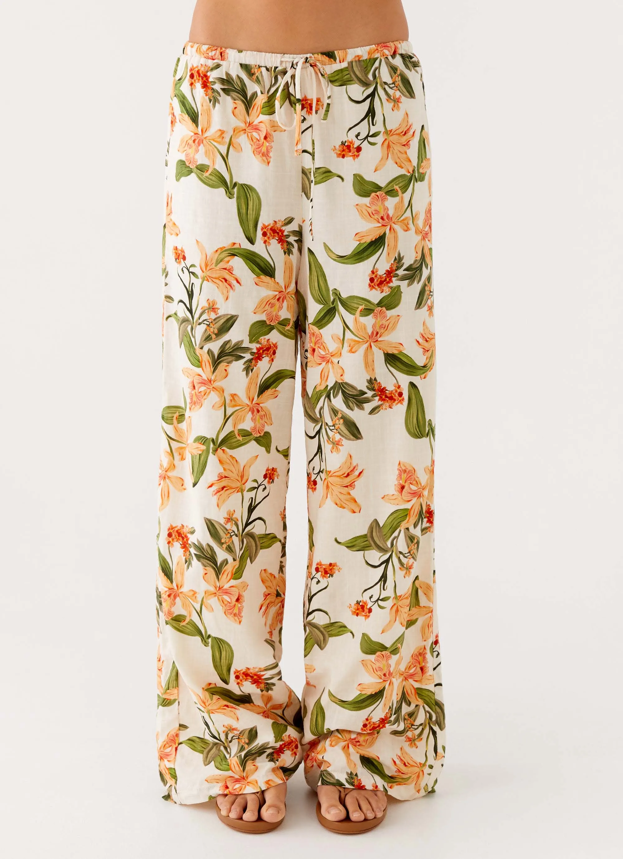 Walk Friendly Dalida Linen Pants - Floral Print