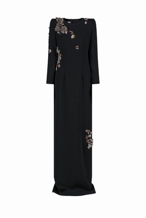 Satin Soft Lightweight-Structure Dalista Embroidered Dress