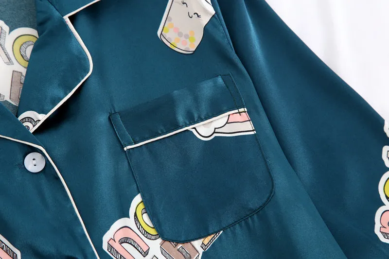 Damen Satin Pajama