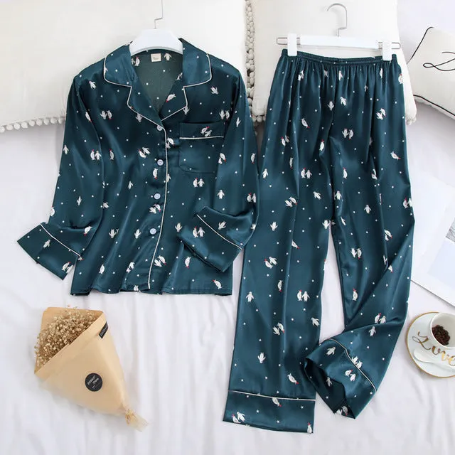Damen Satin Pajama