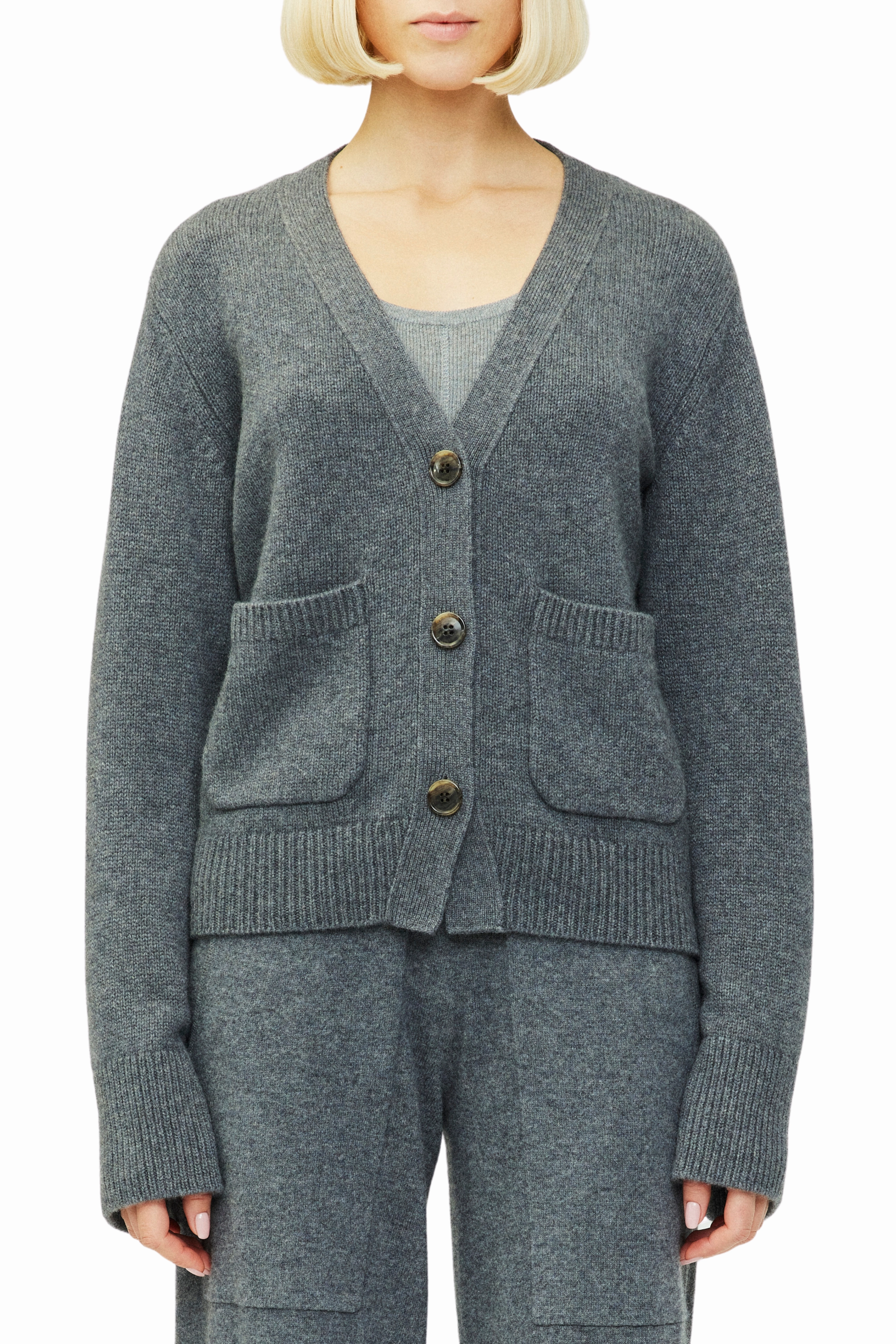 Danni Cardigan in Graphite Odor Resistant Treatment Street Warmth