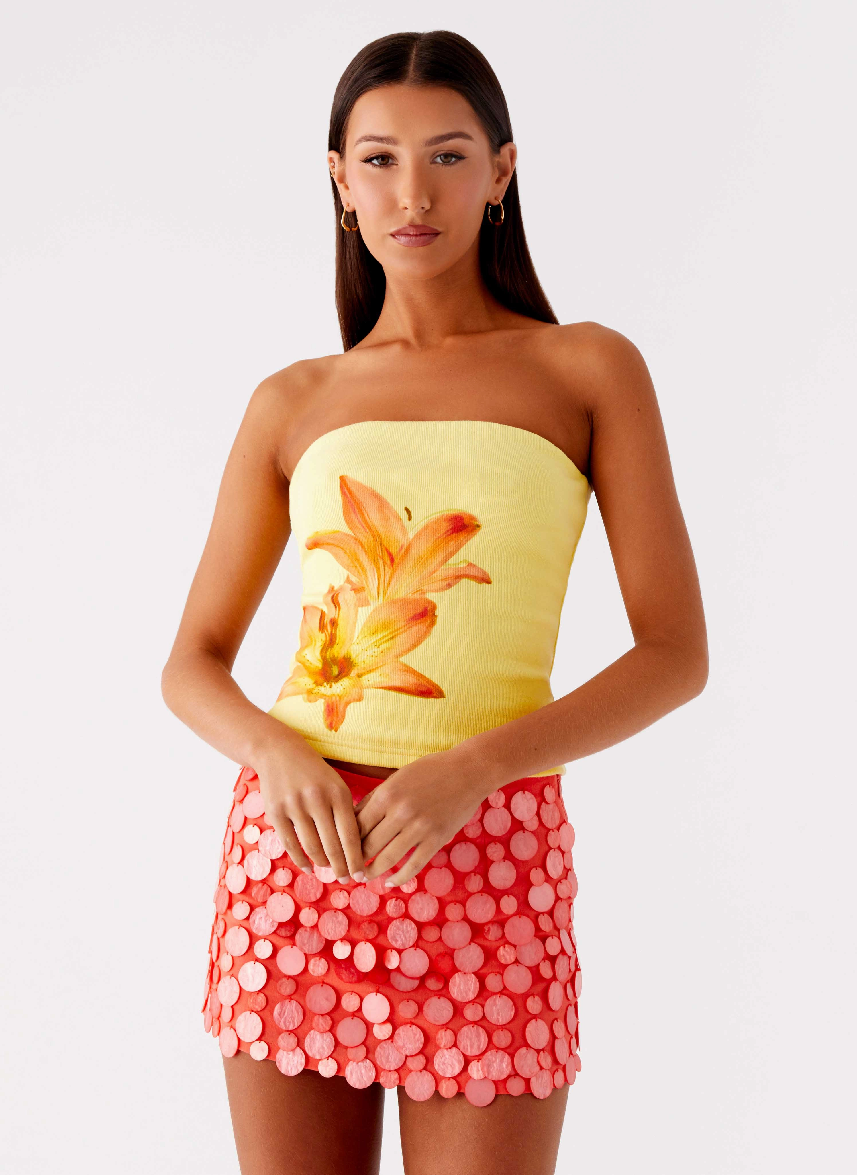 Danta Strapless Top - Yellow TearResistant Blends NonToxicCoating