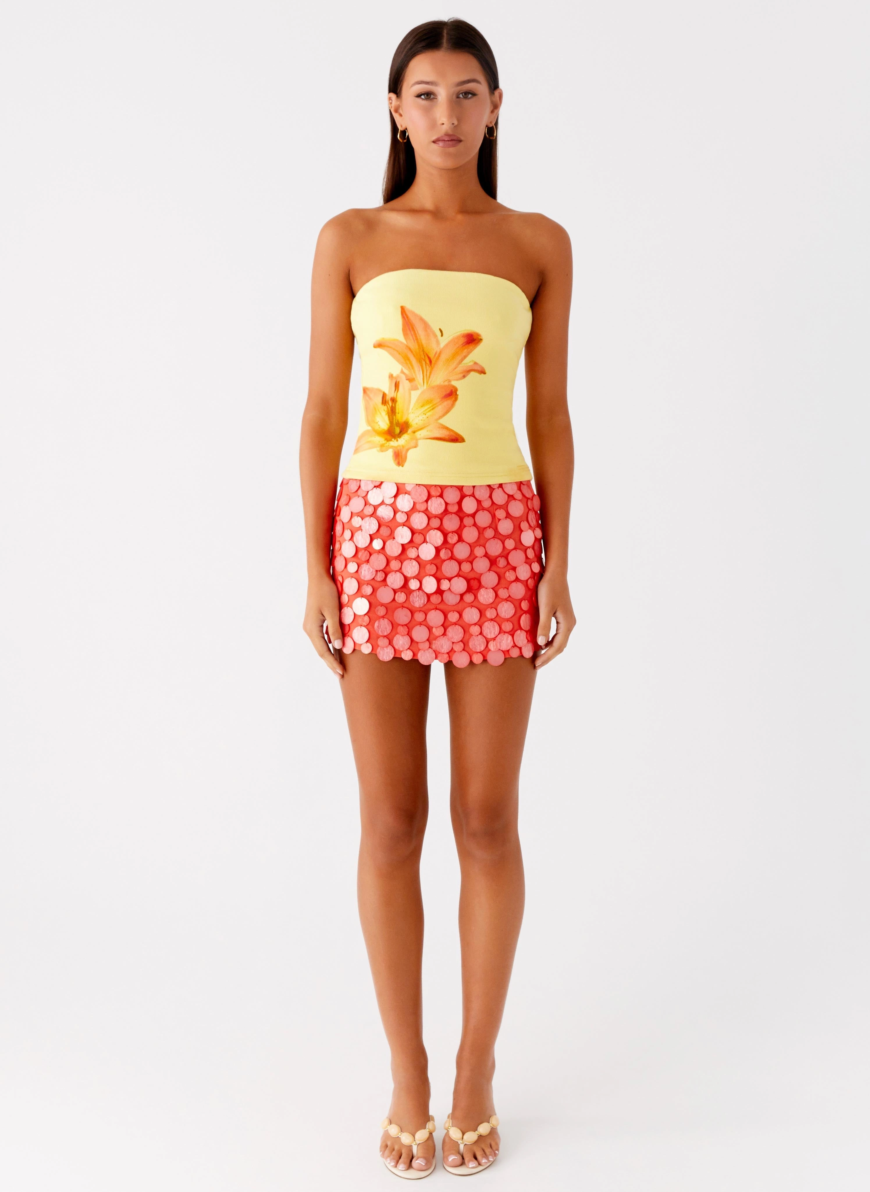 Gym Wear Danta Strapless Top - Yellow