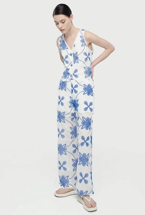 DAPHNE PANTS WHITE/BLUE AbrasionGuardTape Casual Comfort Look