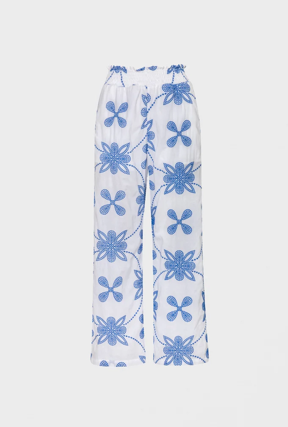 Slim Waist DAPHNE PANTS WHITE/BLUE