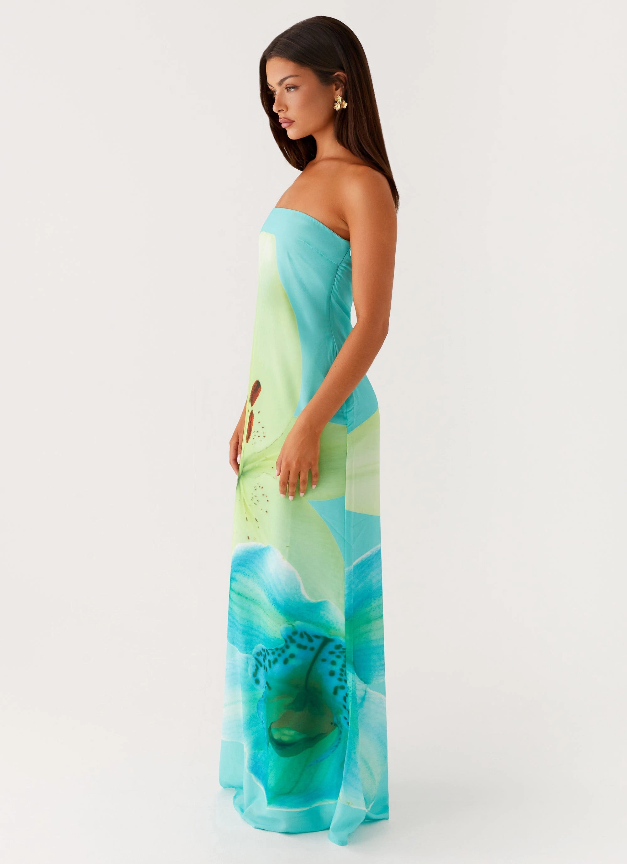 Darcy Maxi Dress - Turquoise Floral Easy Pairing Soft Neutral