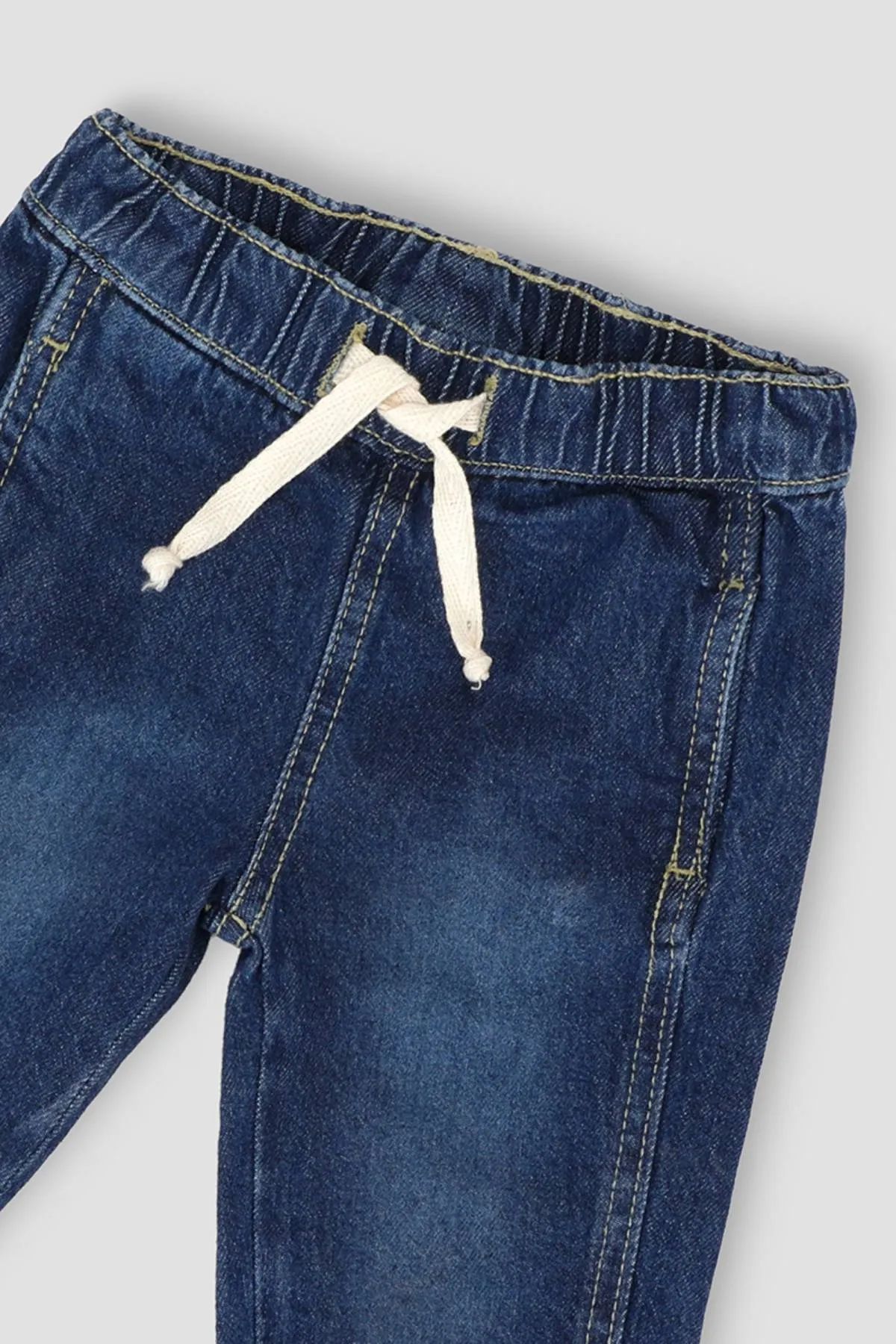 Dark Wash Denim Jogger For Baby Boy - Mid Blue