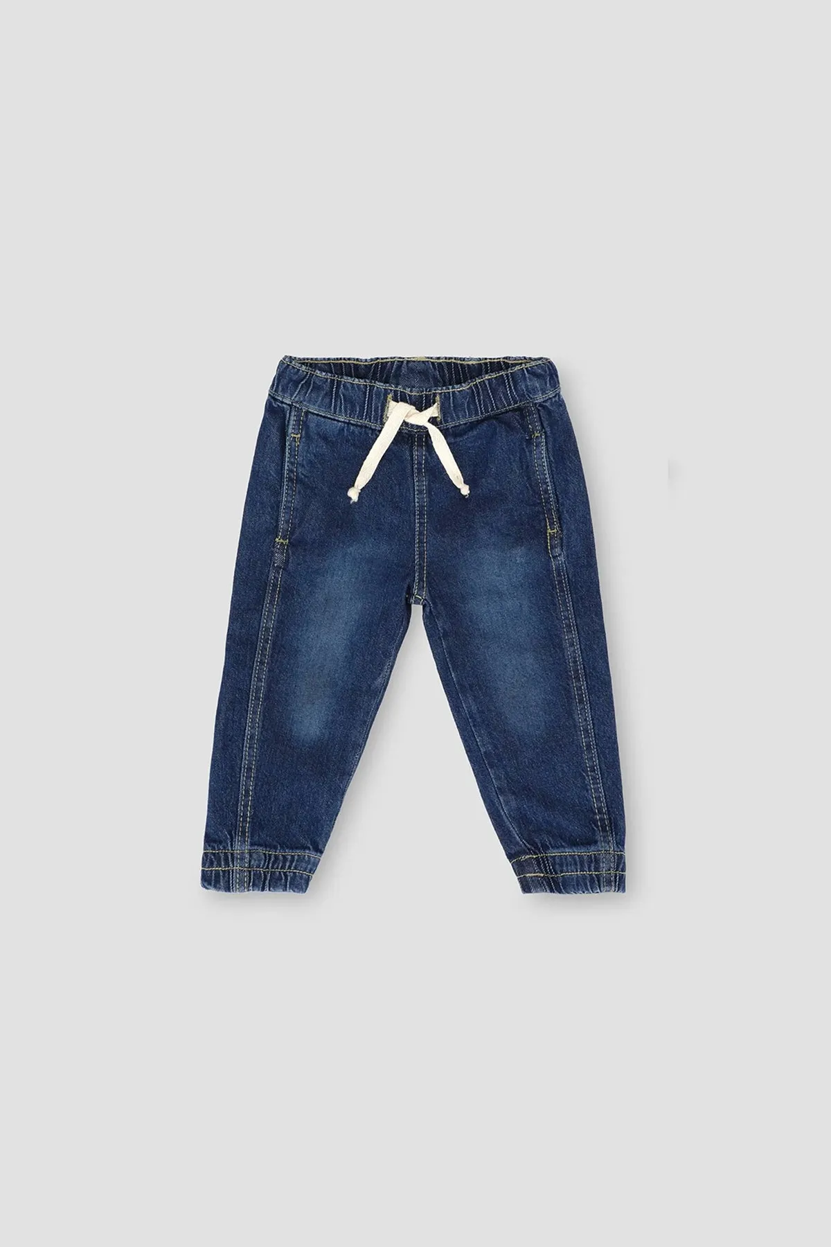 Dark Wash Denim Jogger For Baby Boy - Mid Blue