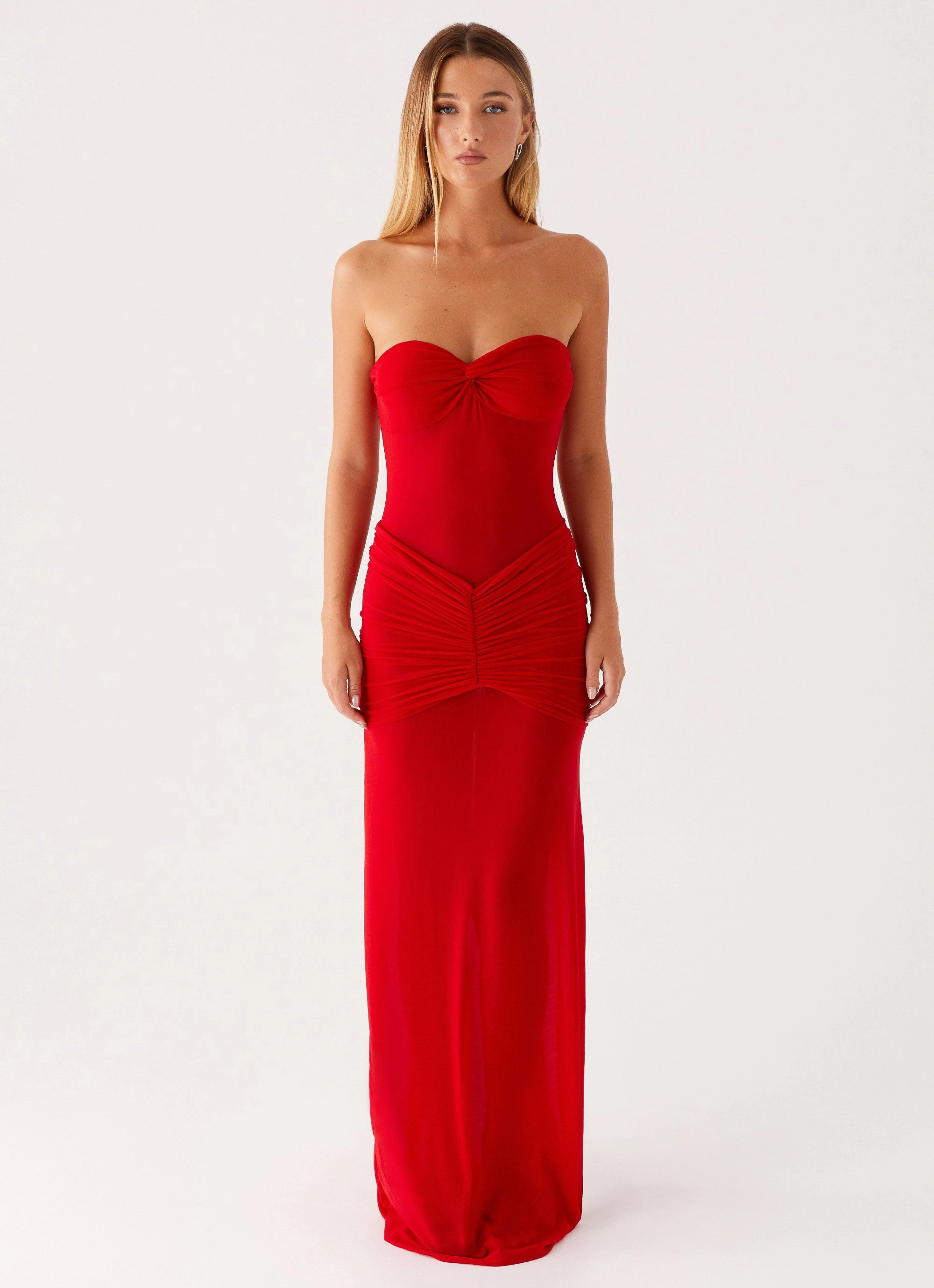 Ottilie Mesh Maxi Dress - Red Simple Profile