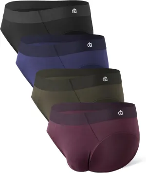 DAVID ARCHY Seamless Men's Briefs Micro Modal Ultra Soft Breathable No Fly Support Pouch Mens Underwear Briefs 4 Pack