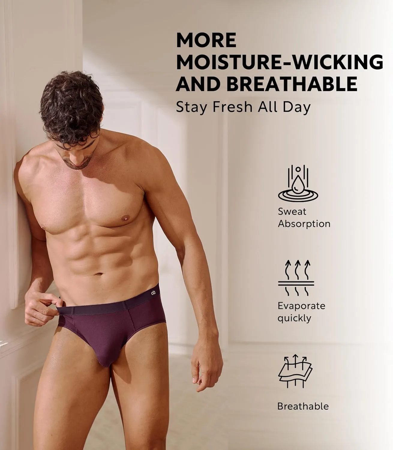 DAVID ARCHY Seamless Men's Briefs Micro Modal Ultra Soft Breathable No Fly Support Pouch Mens Underwear Briefs 4 Pack