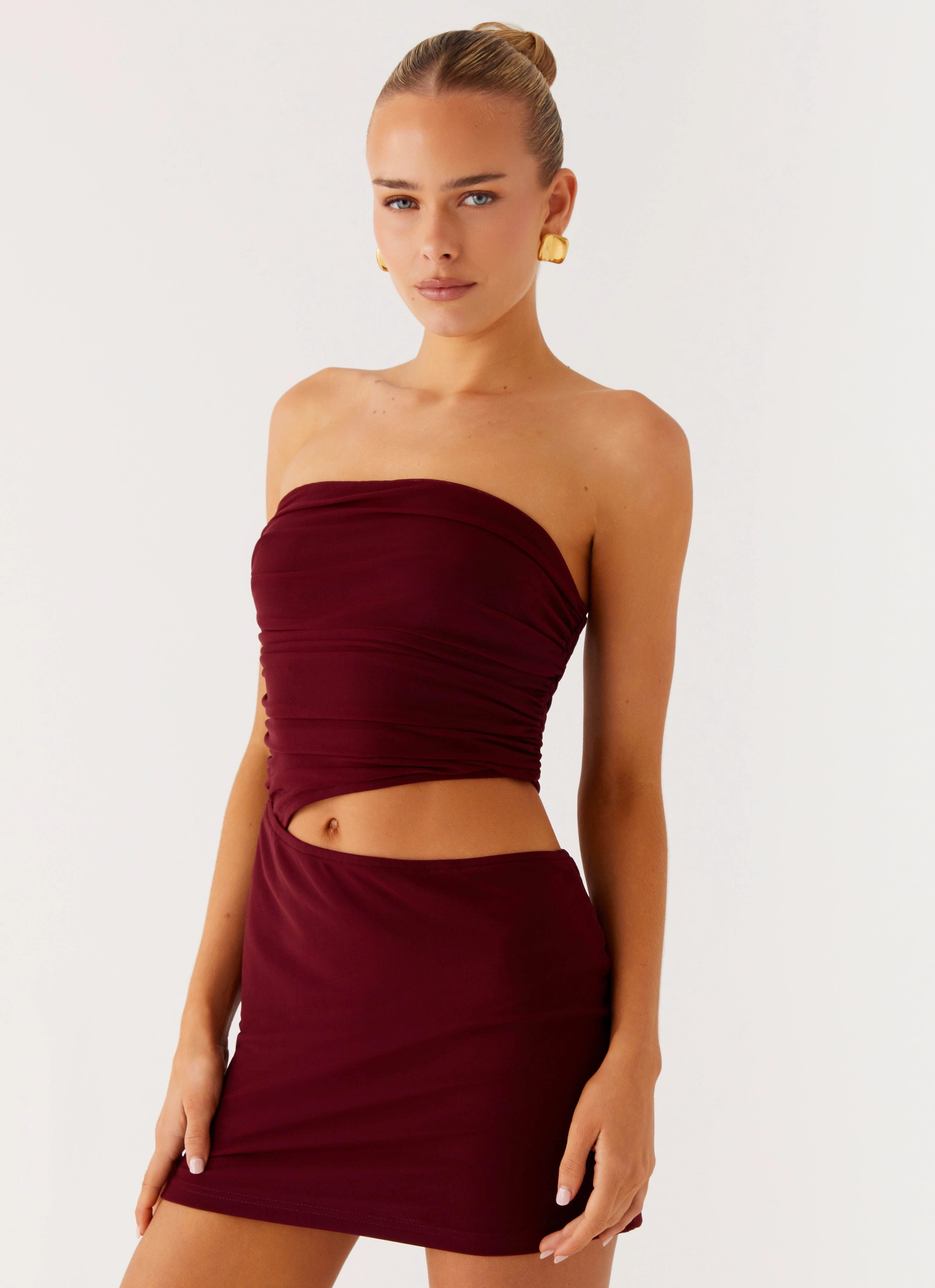 Last Heartbreak Mini Dress - Burgundy Relaxed and Elegant Sleek Comfort