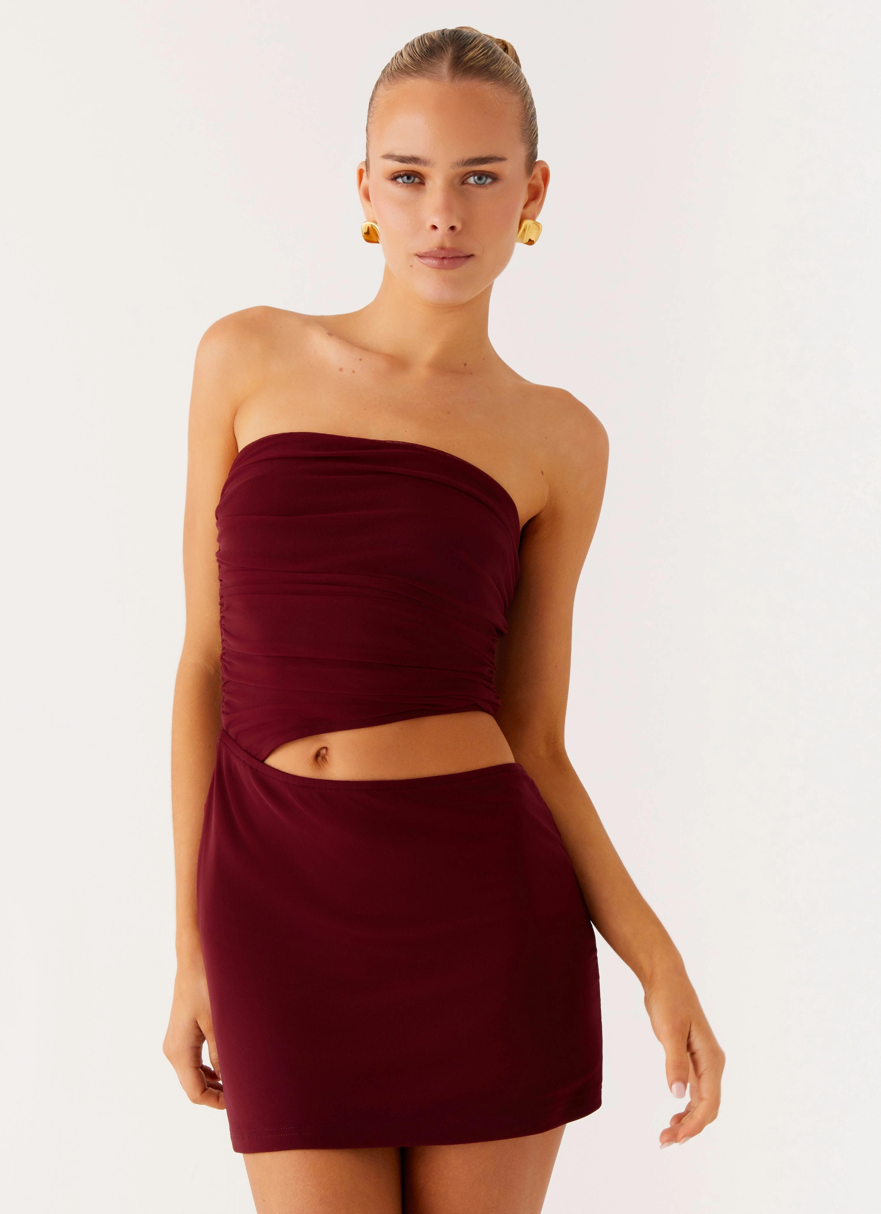 Light Rhythm Last Heartbreak Mini Dress - Burgundy