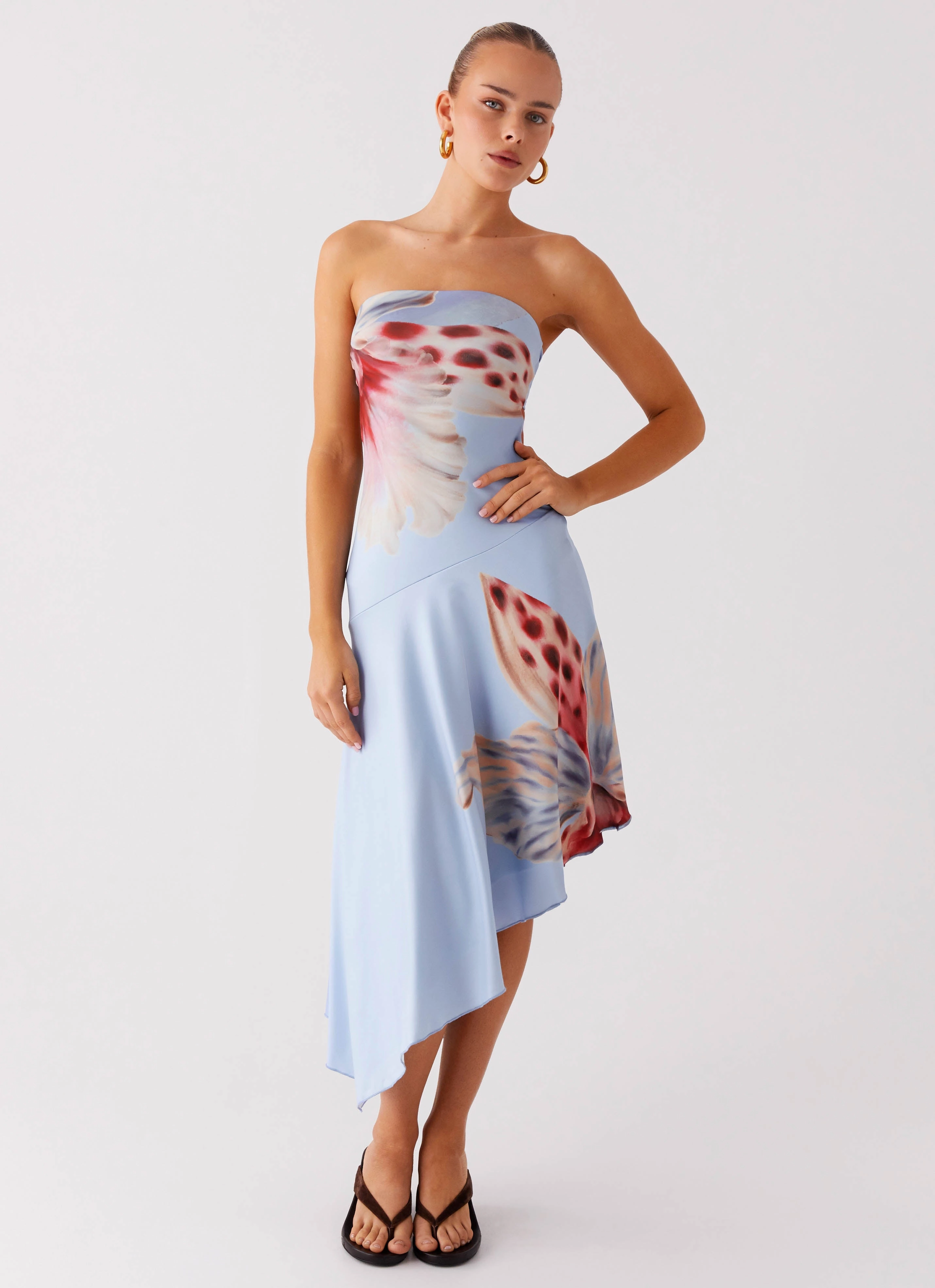Juliana Midi Dress - Deep Sea Bloom Comfortable and Soft Adjustable-Straps
