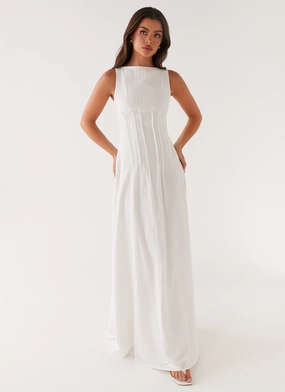Maloney Maxi Dress - White Sleek Flow Feminine Vibe