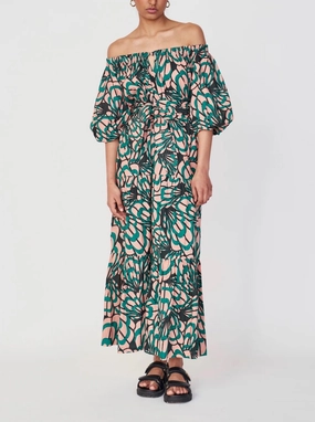 ContrastStitching Fitted waist Mirth Capri Dress in Paradise Shell