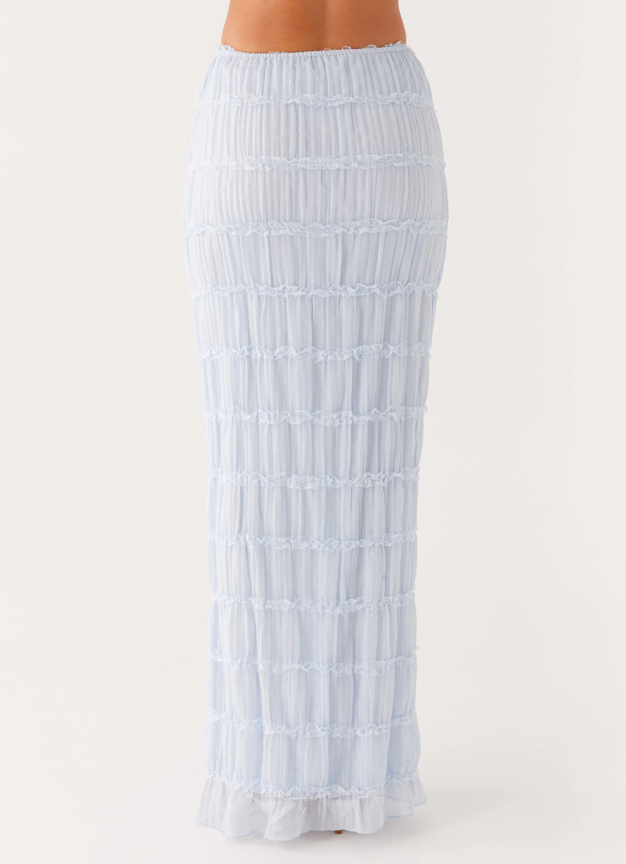 Daydreaming Low Rise Maxi Skirt - Blue light colors