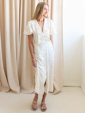 Daphne Bow Midi Dress Flattering Design Wear