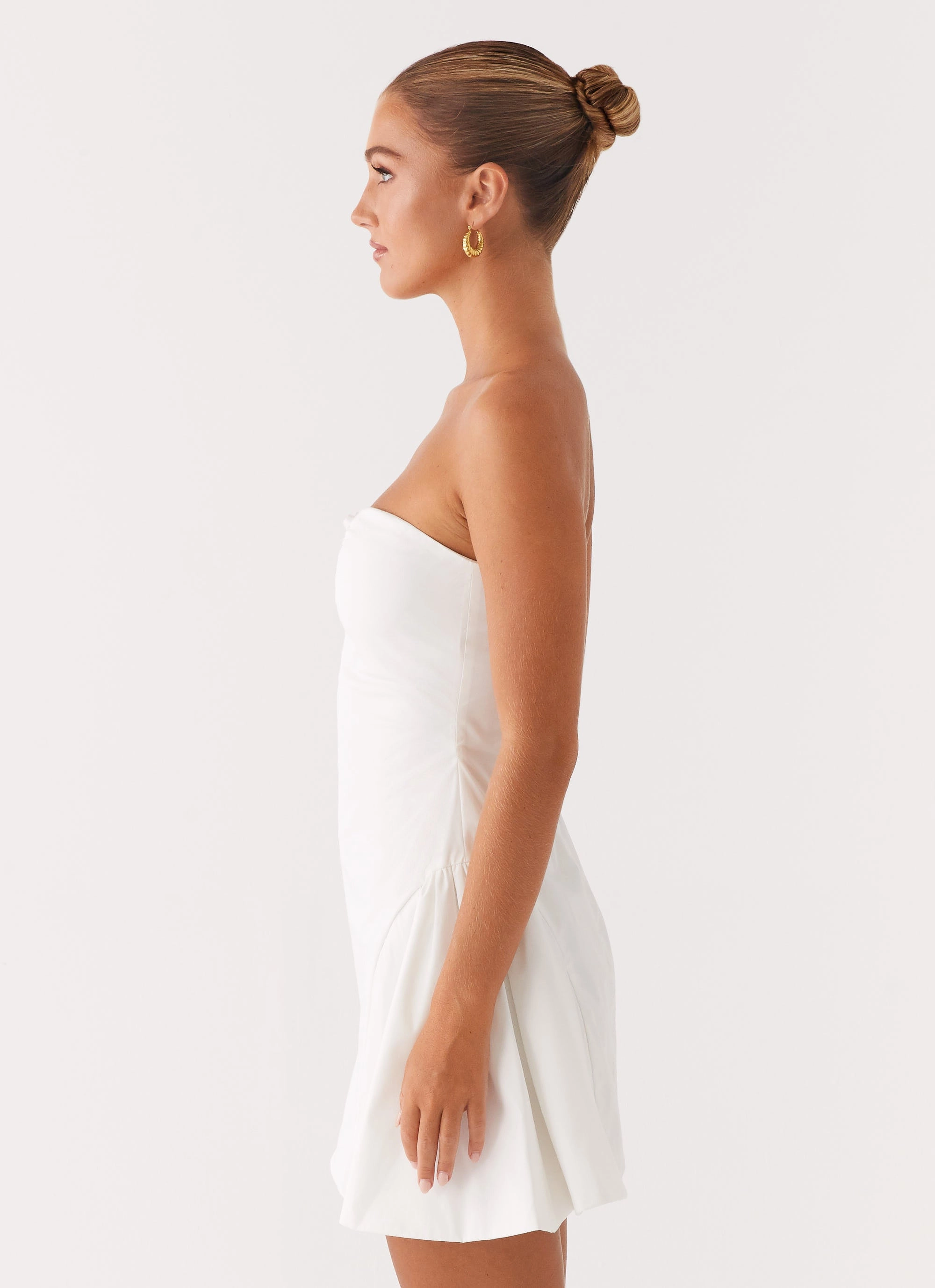Lucille Mini Dress - White Outfit Lookbook flowy silhouette