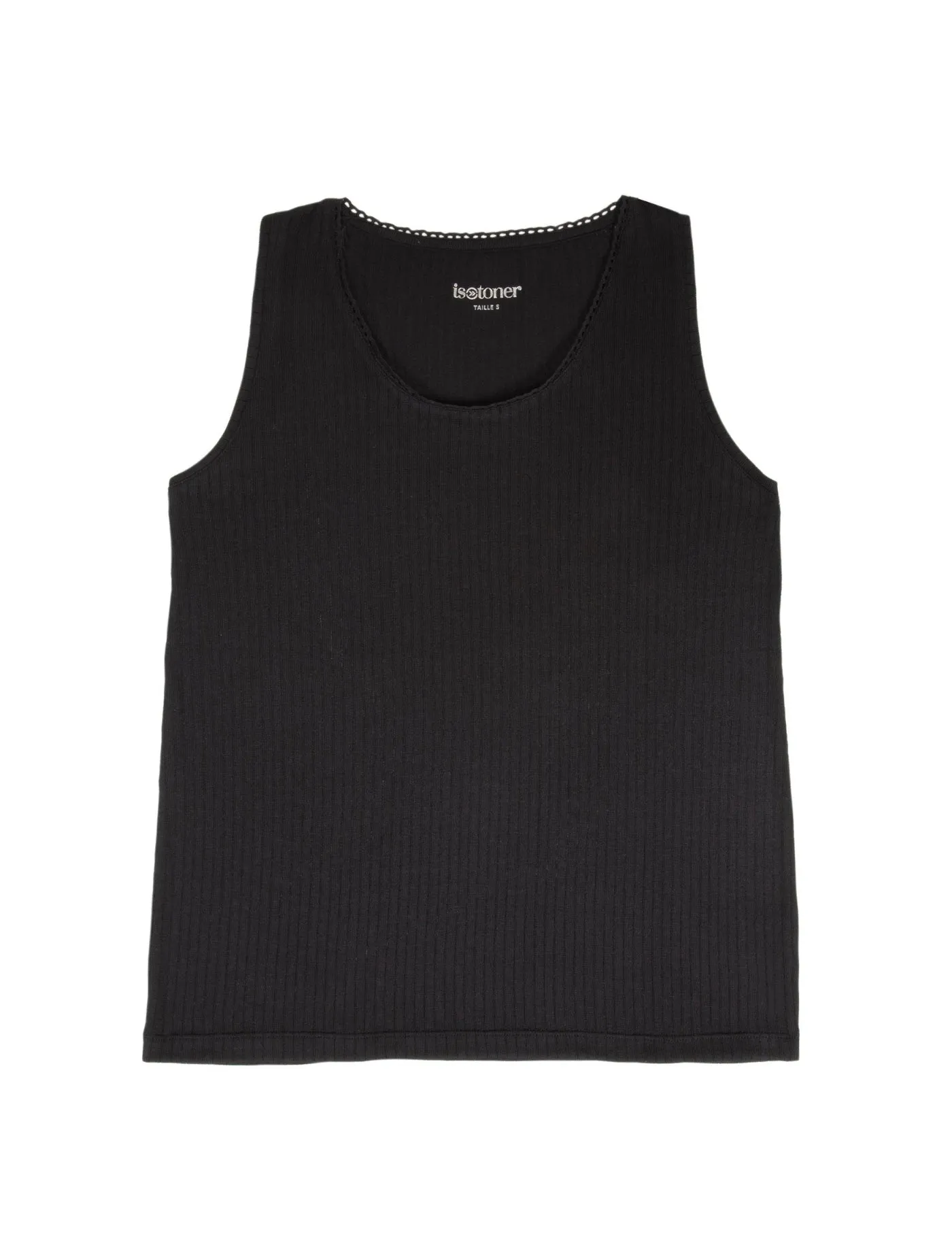 Débardeur Femme maille côtelée Noir