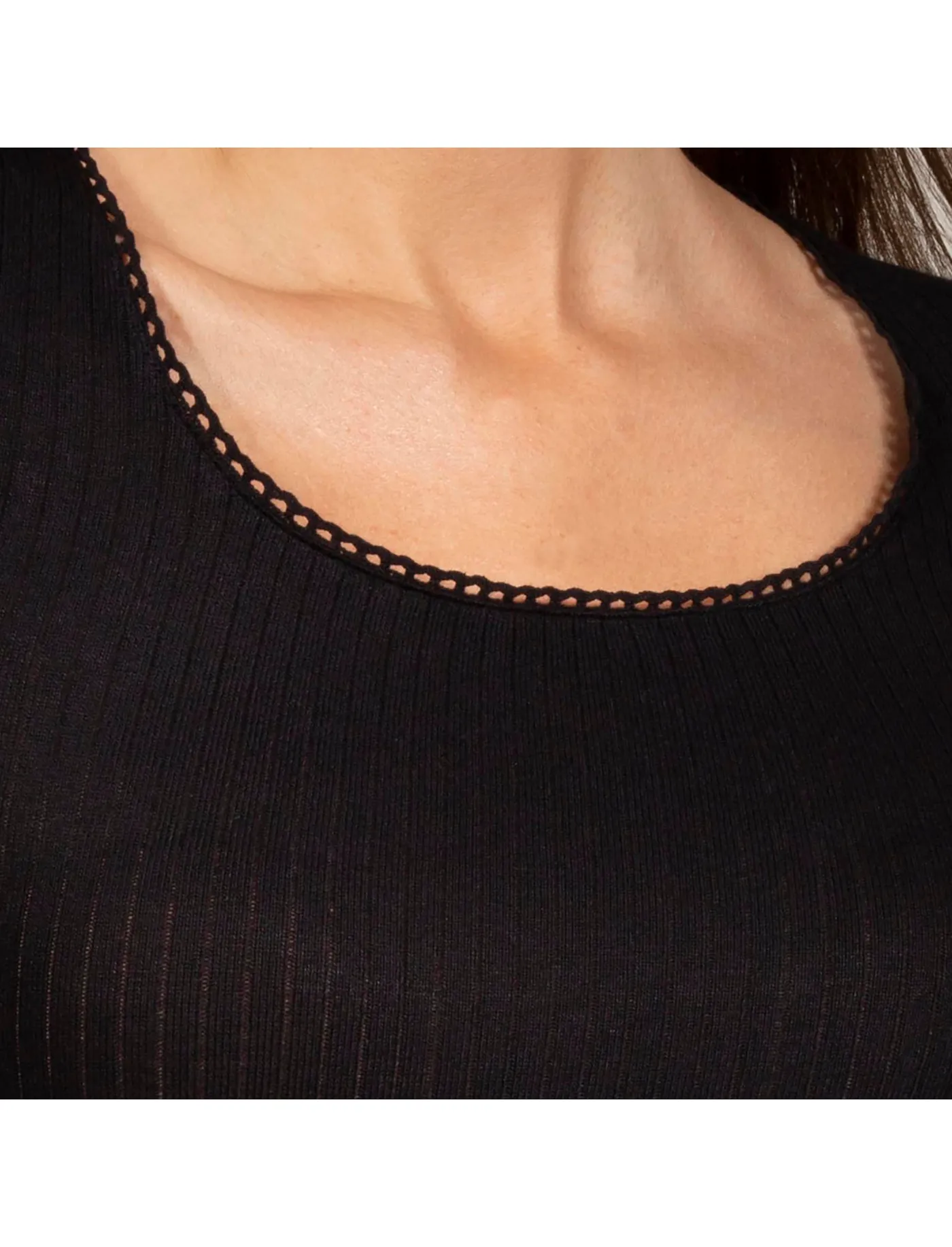 Débardeur Femme maille côtelée Noir