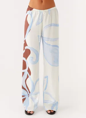 Deacon Low Rise Pants - Bloom Wave Print Stable Shape Comfort-First