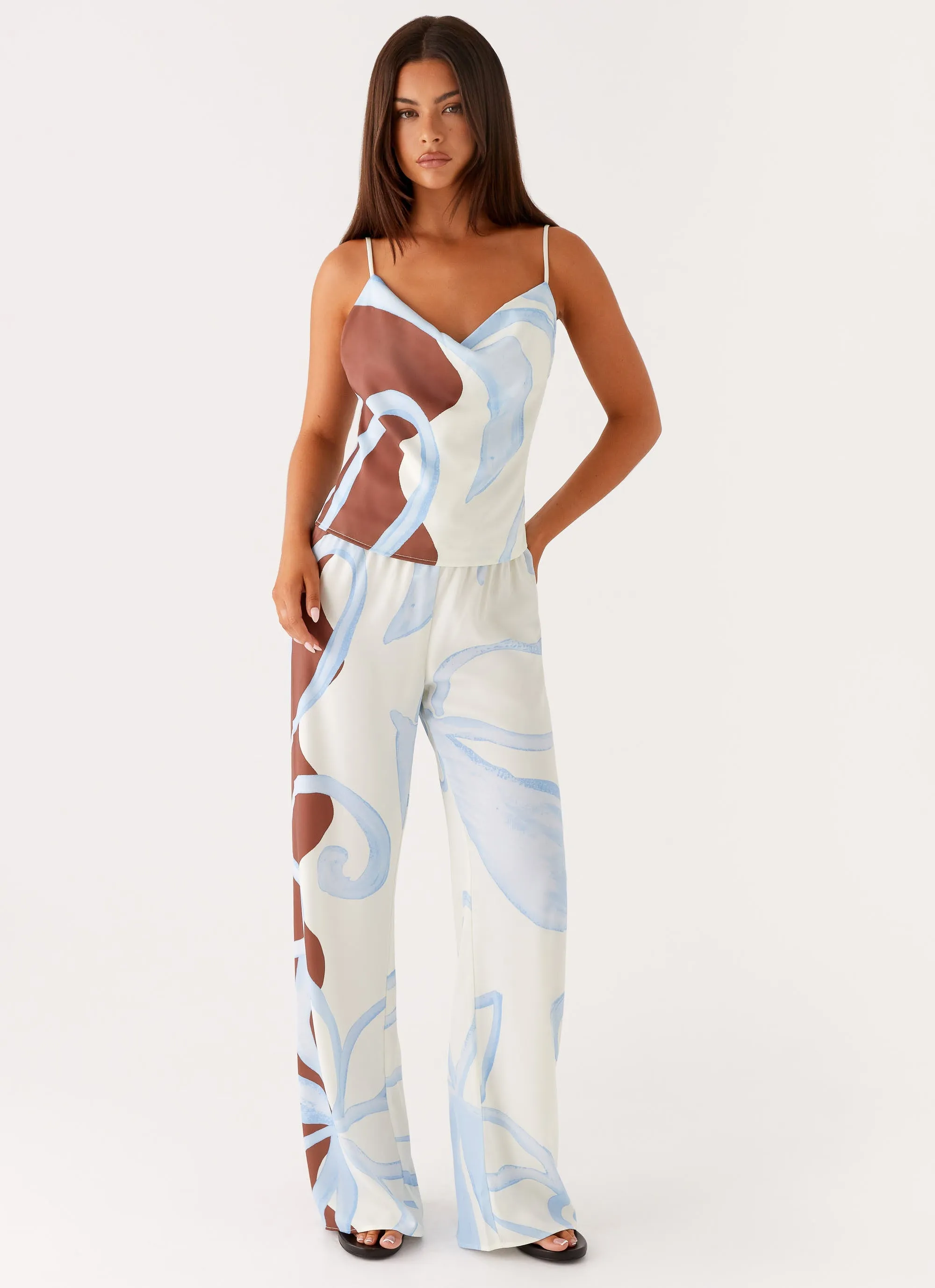 Deacon Low Rise Pants - Bloom Wave Print Slim Shape