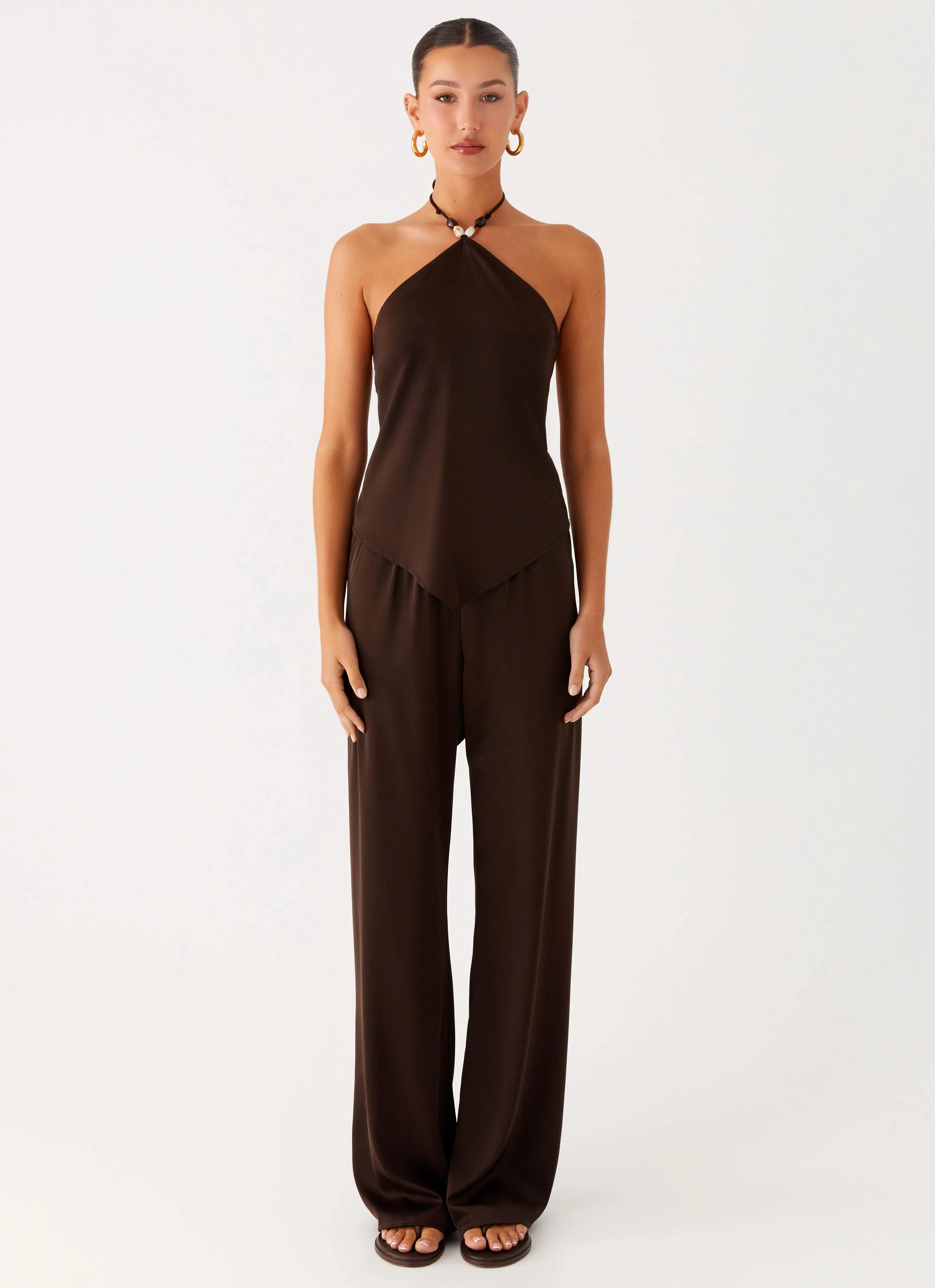 Deacon Low Rise Pants - Chocolate Comfortable Leg