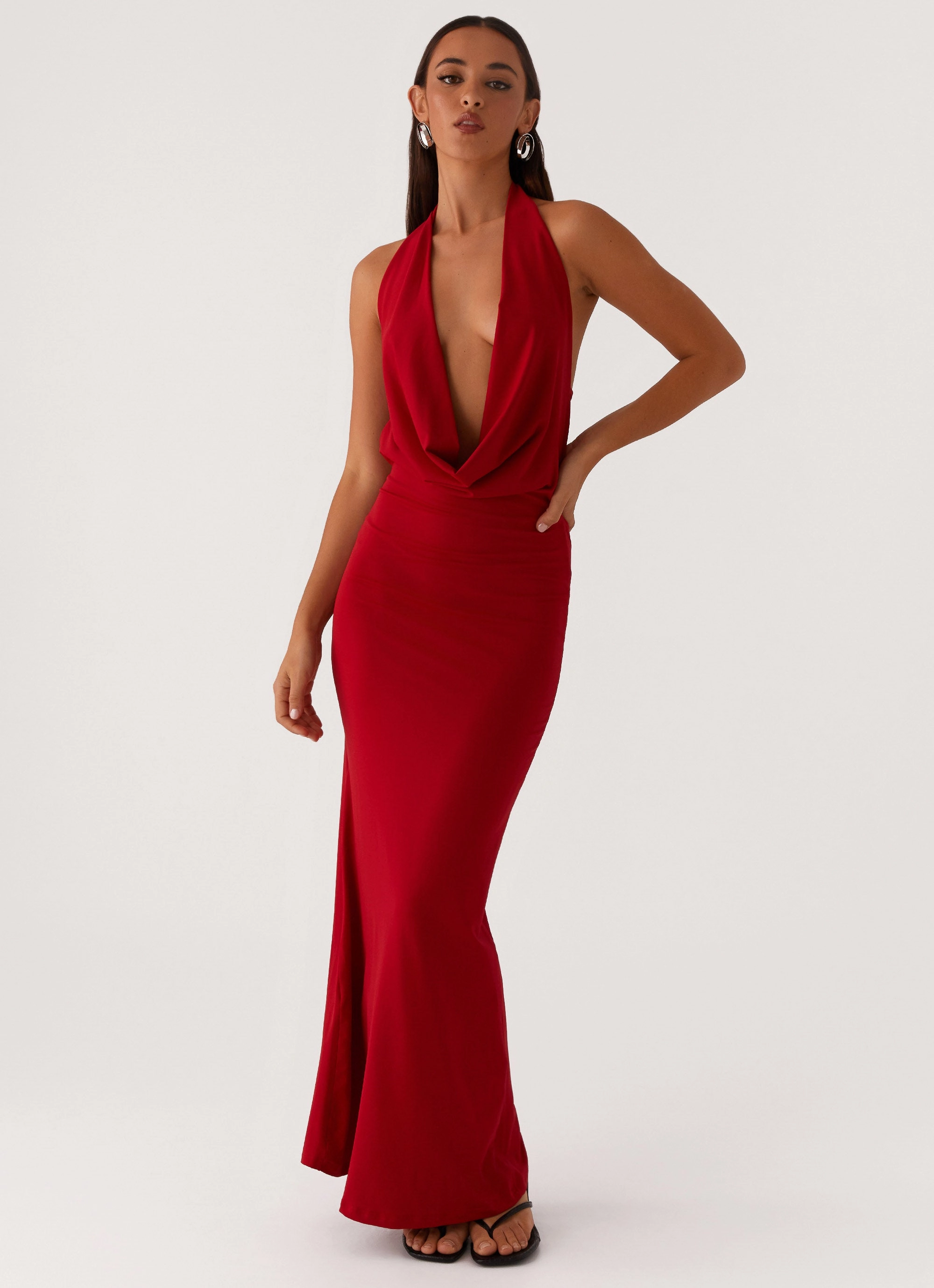 Chic Layering Sweetheart Cut Dedicated Maxi Dress - Red