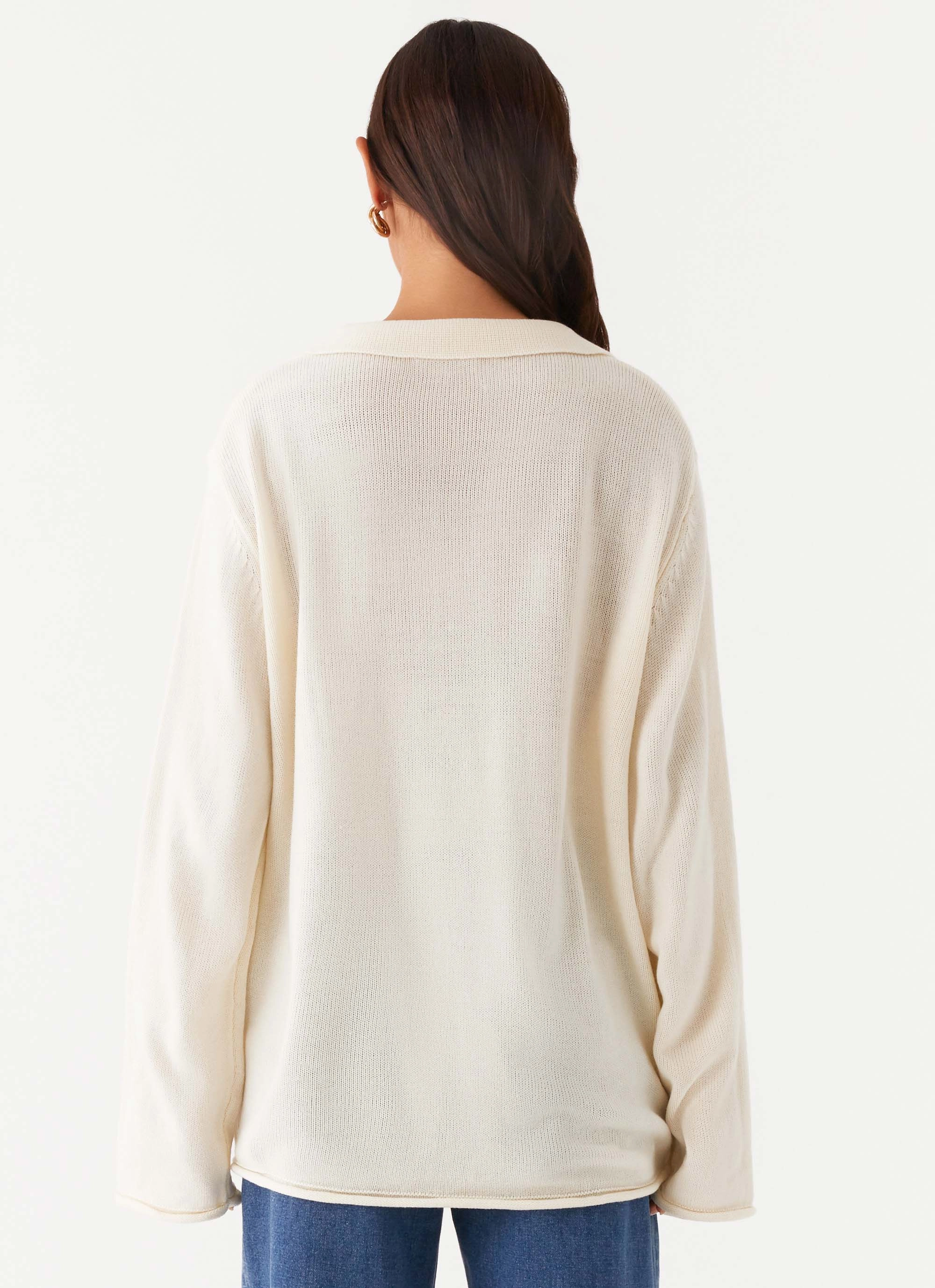 Deena Knit Sweater - White SeamSealed Edges Lightweight Waterproof Jacket