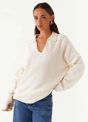Quick Dry Technology Deena Knit Sweater - White