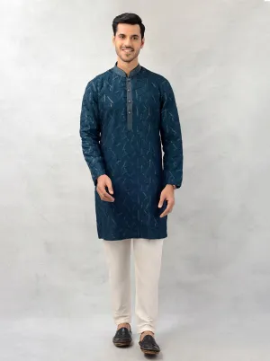 Deep Teal Blue Kurta Pajama | TULA