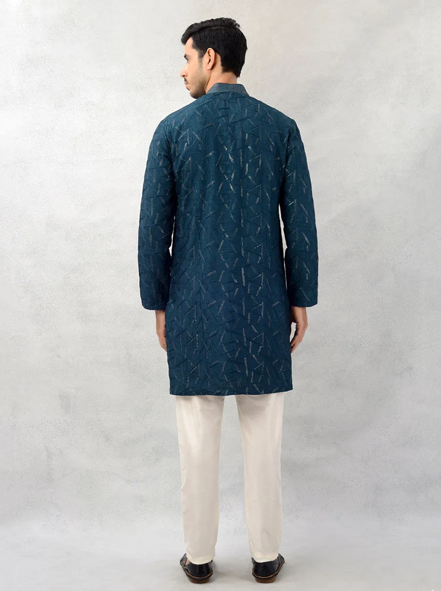 Deep Teal Blue Kurta Pajama | TULA