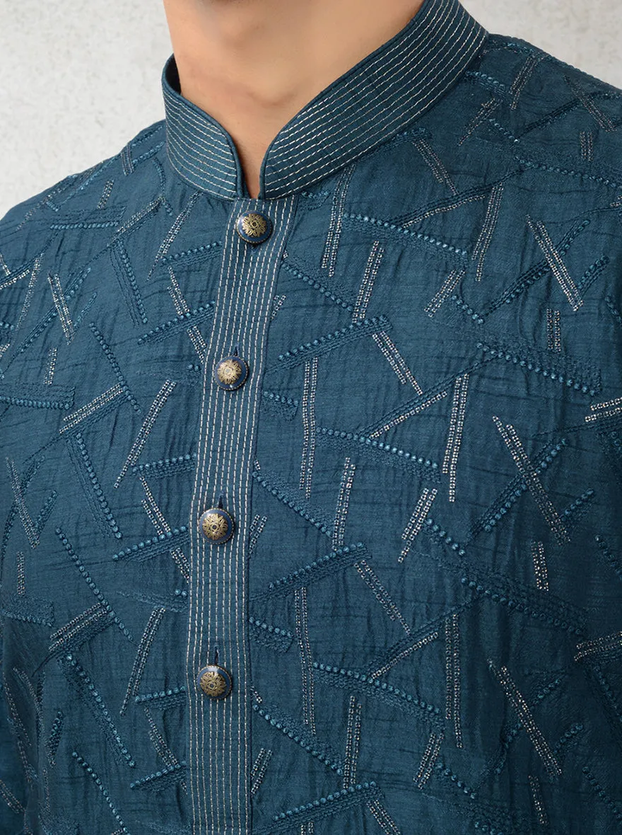 Deep Teal Blue Kurta Pajama | TULA