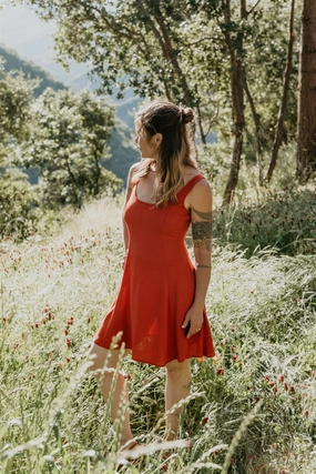 Delana Dress in Coral Challis Work Appropriate Vacation Vibes