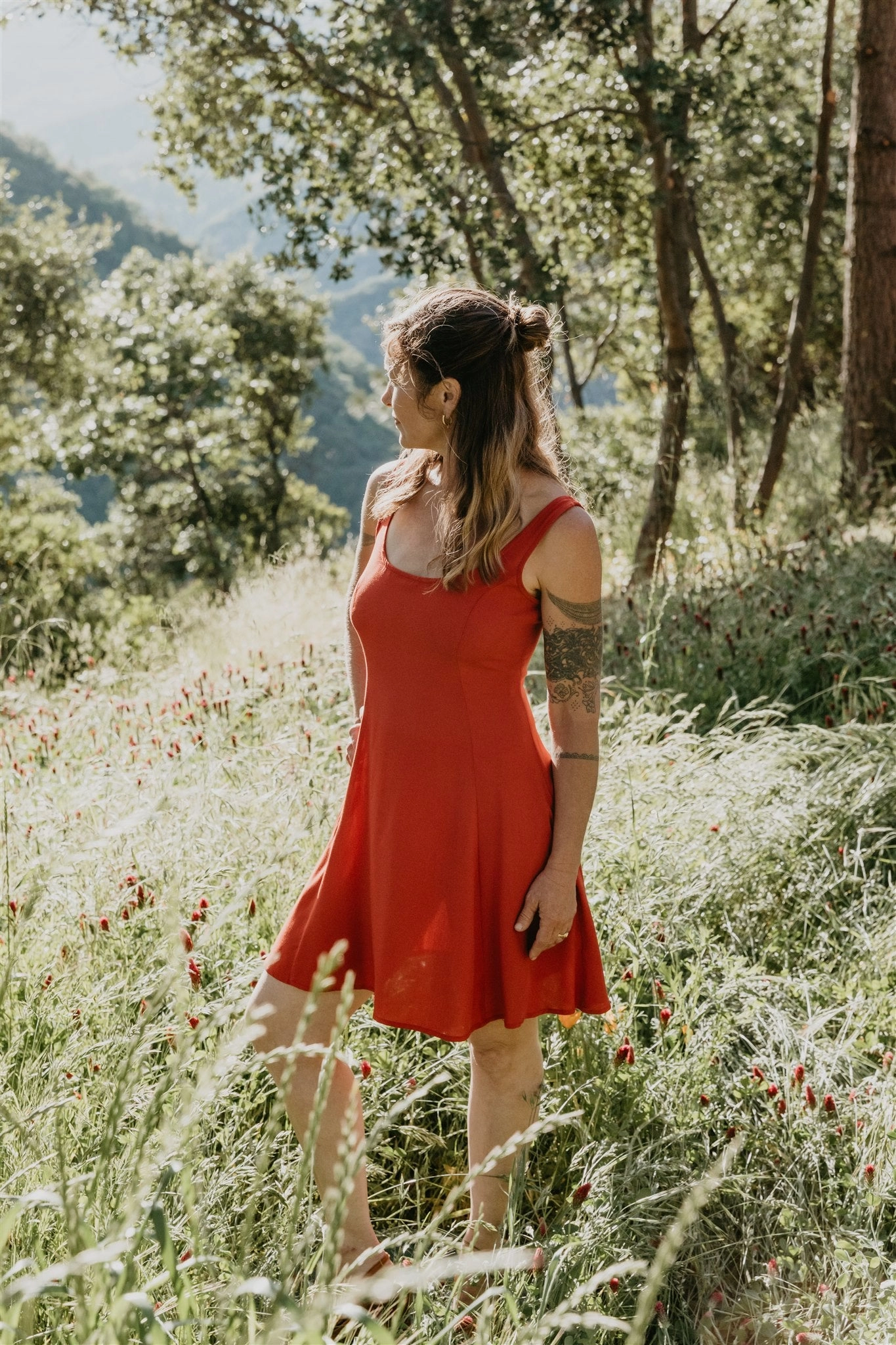 Delana Dress in Coral Challis Work Appropriate Vacation Vibes