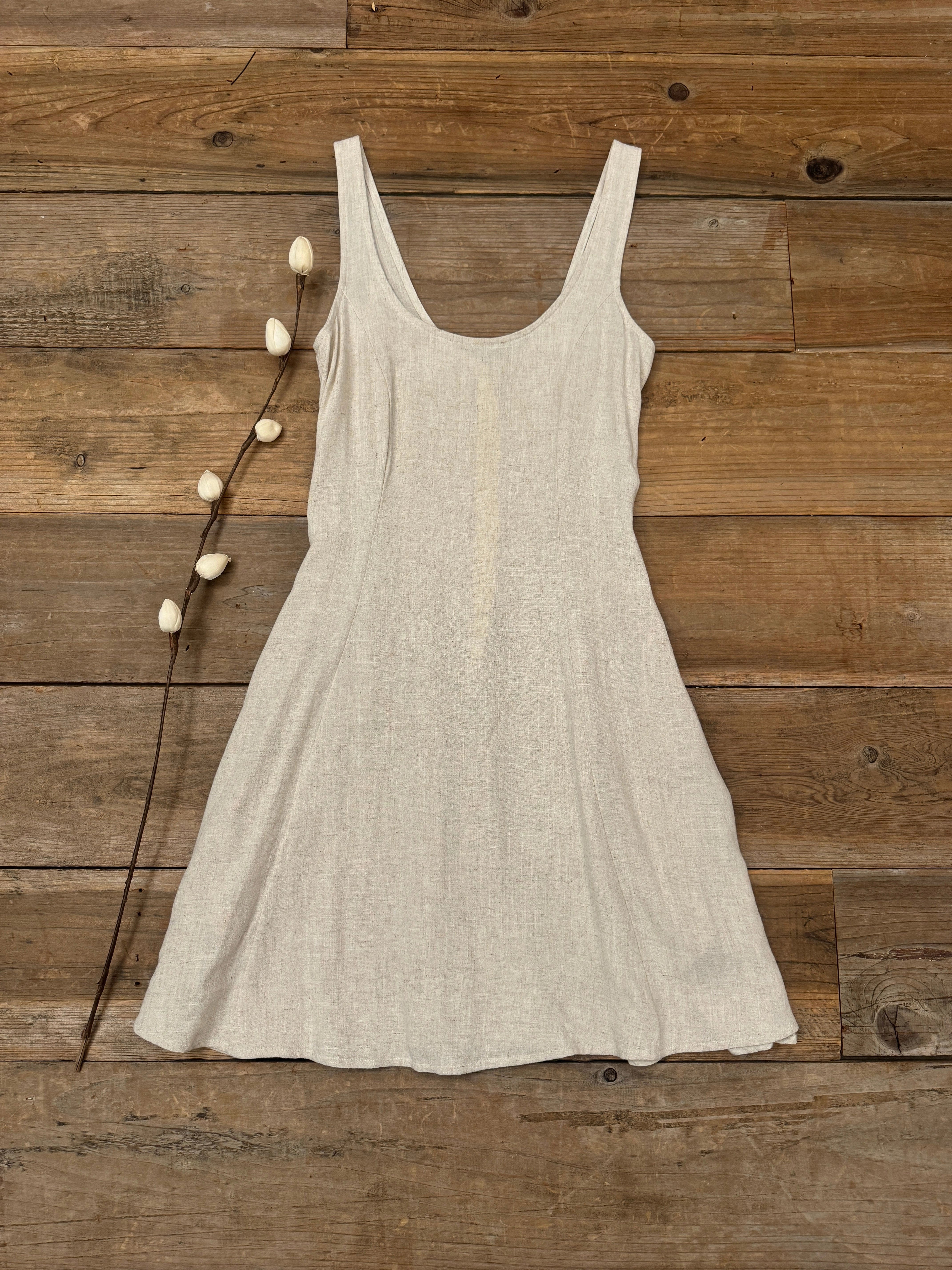 Delana Dress in Oat Linen Spring Style