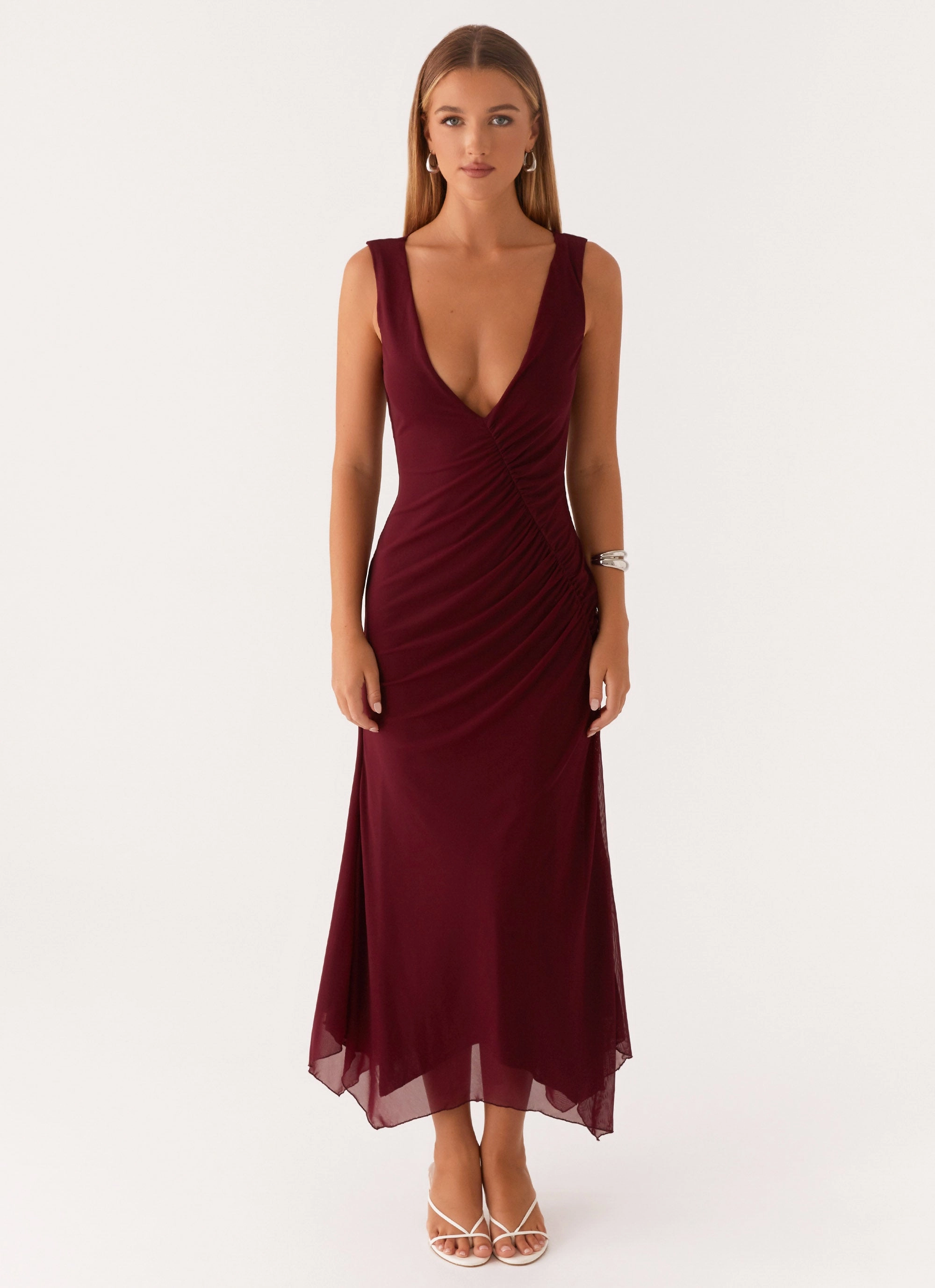 Warm Palette single wear Murphy Maxi Dress - Deep Maroon