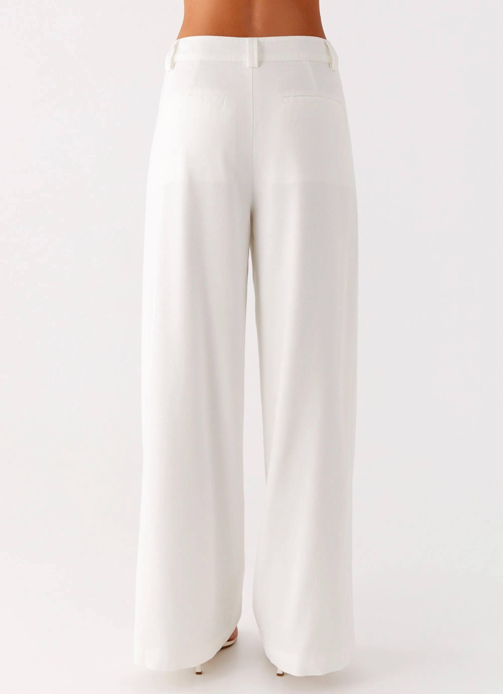 Delong Low Rise Linen Pants - White Core Ease Versatile Wearable