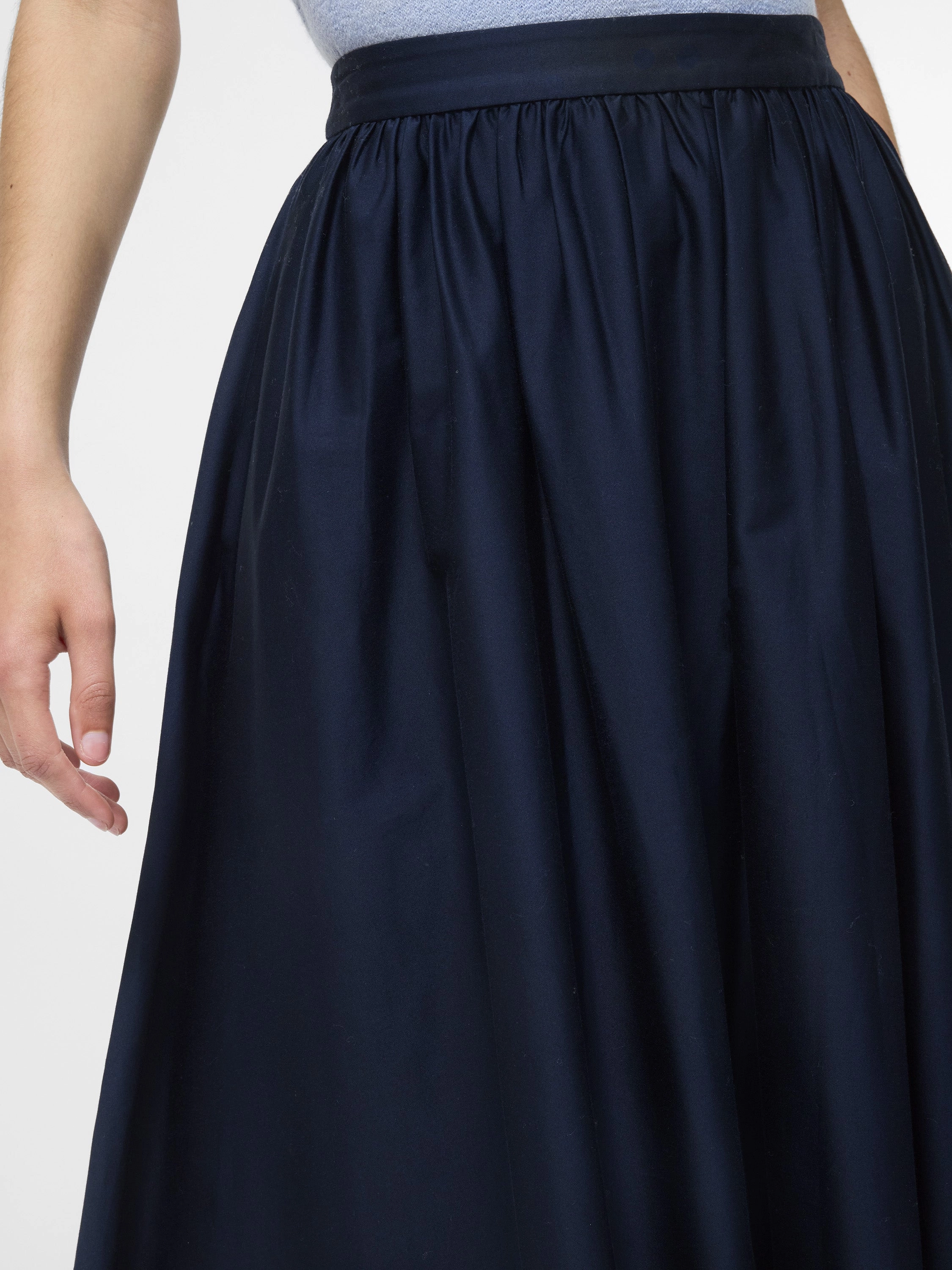 Maternity Friendly Cotton Sateen Maxi Skirt