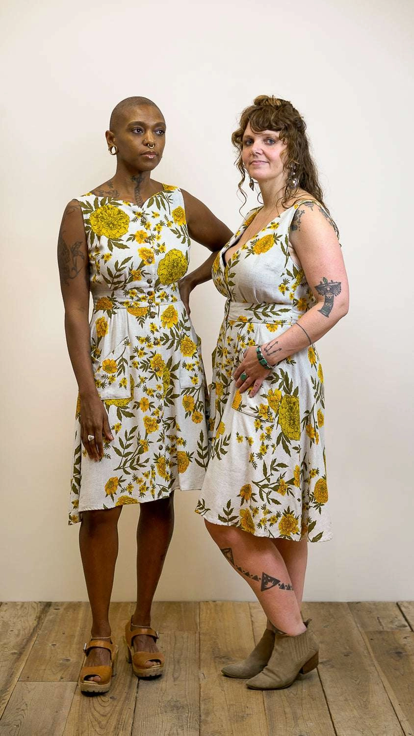 Comfort Layer Sheet Dress in Oat Marigold Linen