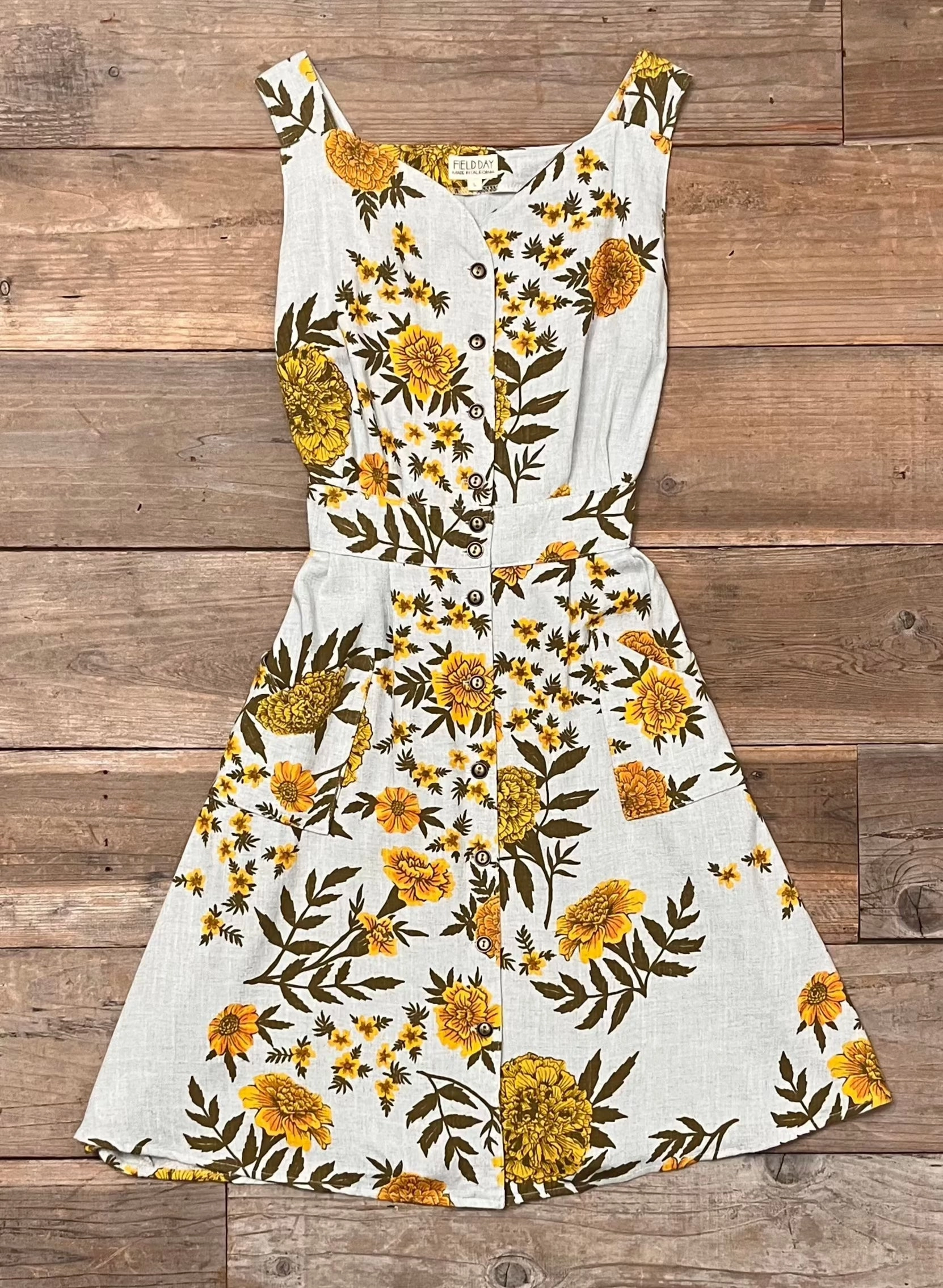 Sheet Dress in Oat Marigold Linen Polished look dress