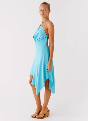 Salt Kiss Midi Dress - Turquoise Subtle Stitch Comfortable Fashion