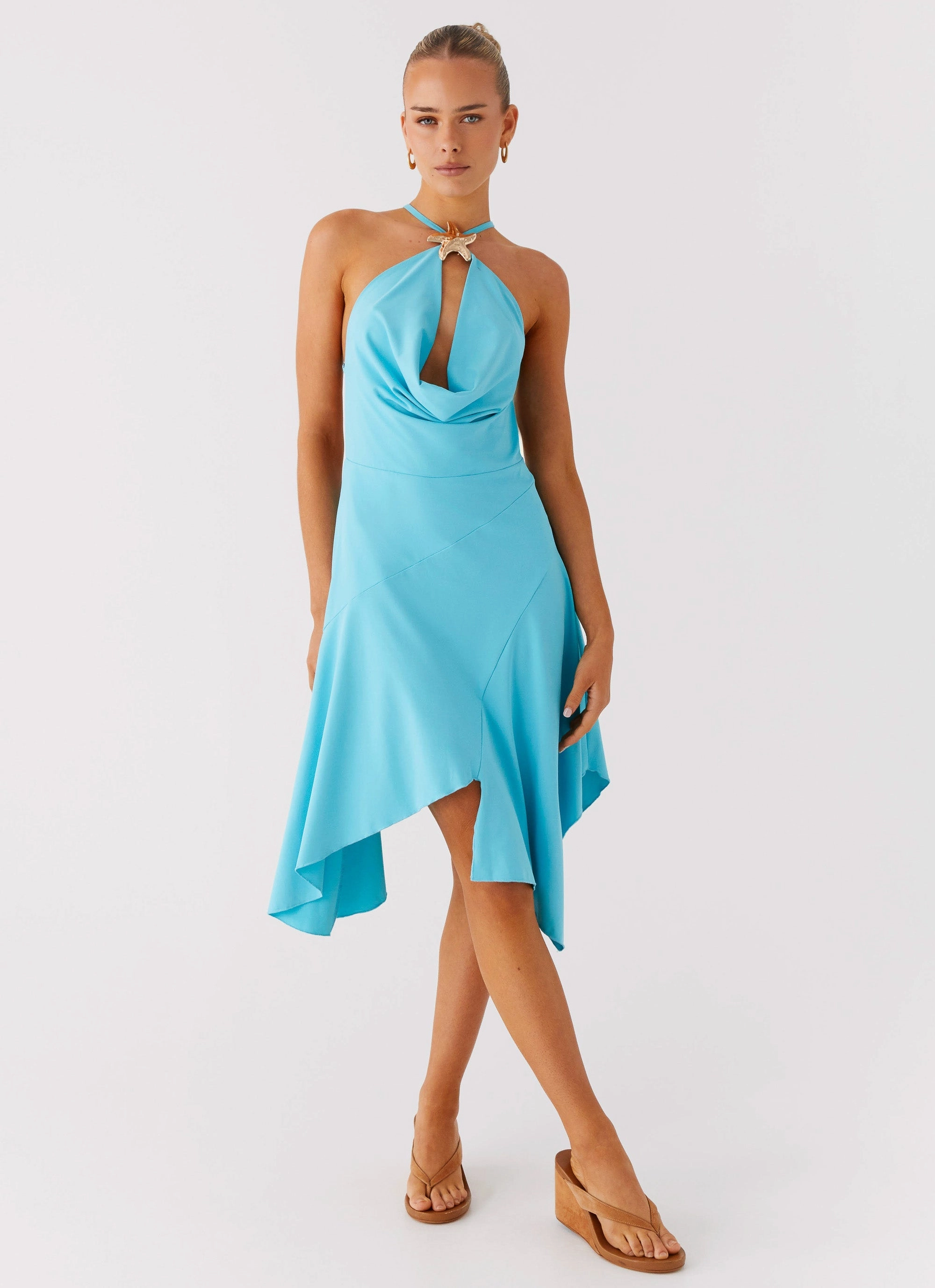 Smooth Blend Salt Kiss Midi Dress - Turquoise