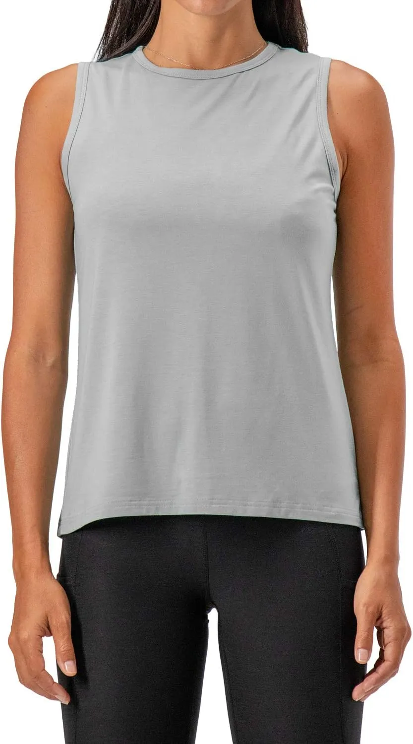 DEVOPS Women's 2 Pack Stretch Cotton and Modal Classic-Fit Short-Sleeve Crewneck T-Shirt