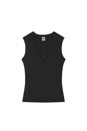 LayeredCollar Versatile Shirt Dewi Tank in Black
