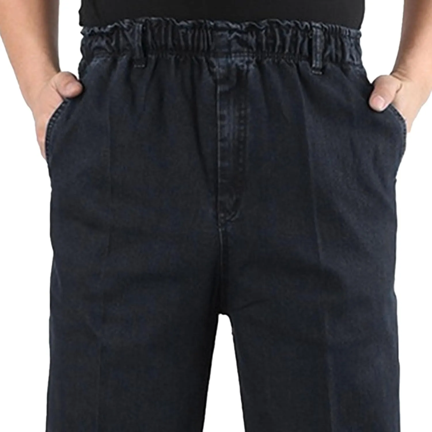 DGHM-JLMY Mens Elastic Waist Jeans Casual Mens Elastic Waist Denim Pants Relaxed Fit Straight Trousers Pant